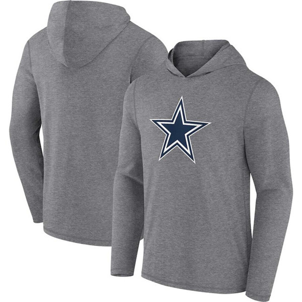 Men's Dallas Cowboys Heather Gray Primary Logo Long Sleeve Hoodie